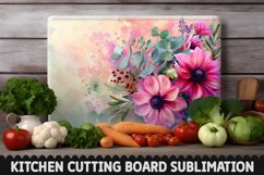 Cutting Board Sublimation Design - Flowers Sublimation PNG Product Image 1