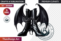Halloween Character Boots - Spooky Gothic Clipart PNG Product Image 1