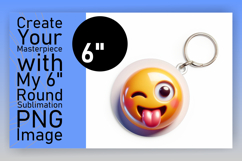 Artful Round Design Keychain Template , 3D Emoji Product Image 1