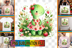 Playful PNG Design for TSHIRTS, Cute Dino Product Image 1