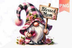 Blessed mom Sublimation Gnome - PNG Design Product Image 1