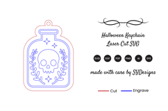 Halloween Keychain Laser Cut SVG Product Image 2
