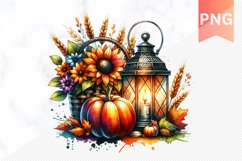 Autumn Pumpkin Harvest Sublimation - Autumn Clipart PNG Product Image 1