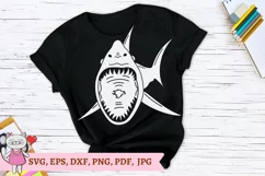 Shark svg silhouette, Files for Cricut, Shark Angry Tee Product Image 3