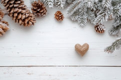 Winter Pine Cone Background Design, Winter Background PNG Product Image 1