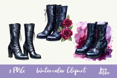 3 Leather Boots PNG Gothic Smut Dark Romance Clipart Product Image 1