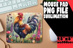 Retro Rooster Landscape Mouse Pad Sublimation Product Image 1