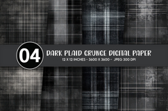 Dark Plaid Grunge Digital Paper Product Image 1