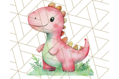Watercolor Dinosaur and Rainbow PNG Clipart, Baby Nursery Product Image 4