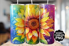 Rainbow Sunflower Tumbler - Sublimation Tumbler Design Product Image 1