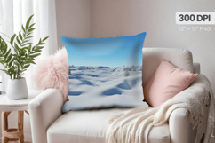Winter Christmas Wonderland PNG Pillow, Winter Pillow Design Product Image 1