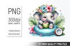 Summer Animals Clipart PNG Bundle, Tropical Summer Animals Product Image 18
