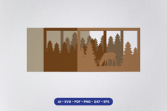 Layered Deer Forest Laser Cut SVG | Wildlife Mountain SVG Product Image 2