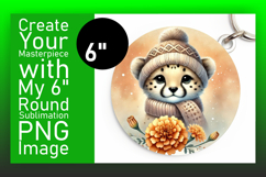 Whimsical Keychain Circle Design PNG , Cute Animals Product Image 1