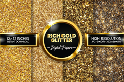 rich gold glitter Digital Papers - 04 variations Product Image 1