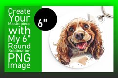 Funny PeekaBoo Circle Dog Joy Sublimation Keychain PNG Product Image 1