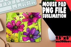 Colorful Flower Designs Mouse Pad PNG Product Image 1