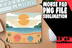 VIBRANT MOUSE PAD SUBLIMATION PNG, Summer Beach Product Image 1