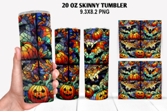 Bats Skinny Tumbler 20oz Wrap Design, Halloween Tumbler PNG Product Image 1