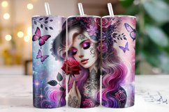 Girl &amp; Flower Tumbler Wrap | Sublimation | Tumblers Product Image 1