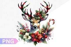 Christmas Deer Sublimation - Clipart PNG Design Product Image 1