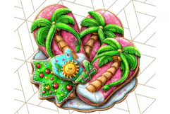 Summer Christmas Clipart PNG, Tropical Holiday Art Clip Art Product Image 4