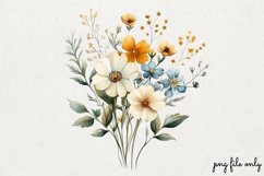 Wild flowers butterflies and dragonfly Clipart PNG Product Image 1