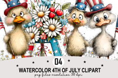 Watercolor 4th Of July Clipart png Watercolor png Product Image 1