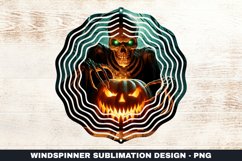 Halloween Skull Wind Spinner Sublimation Design Product Image 1