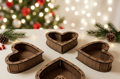 Heart-Shaped Wooden Gift Box Template for Laser Cutting Product Image 4