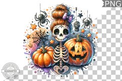 Halloween Skeleton Sublimation Design | High-Quality PNG Product Image 1