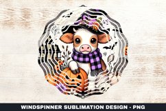 Halloween Cow Wind Spinner Sublimation Design Product Image 1