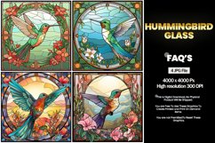 Hummingbird Stained Glass Square Coaster - 04 Variations Product Image 2