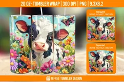 Highland Cow Tumbler Wrap Designs, Sublimation Wrap Product Image 1