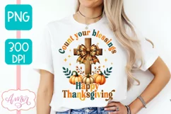 Happy Thanksgiving sublimation PNG, Christian shirt PNG Product Image 3
