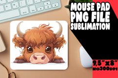 Adorable Peekaboo Cow Mouse Pad Sublimation Product Image 1