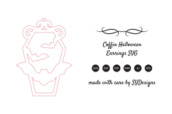 Coffin Halloween Earrings SVG -Laser Cut Spooky Earring Product Image 2