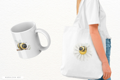 Watercolor Spring Bees PNG Product Image 4