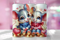 Valentine's Day Elephant Tumbler Wrap Sublimation Design Product Image 1