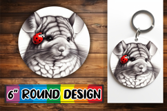 Enchanted Keychain Round Sublimation PNG, Cute Animals Product Image 1
