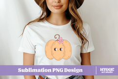 Coquette Girly Halloween Pumpkin Pink Bow Clipart PNG DTF Product Image 2
