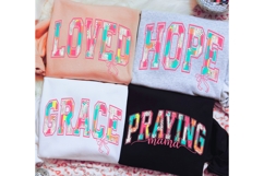 Christian Mom PNG Bundle Praying Mama, Loved, Hope, Grace Product Image 6