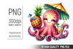 Summer Clipart PNG Bundle, Beach Clipart Design Product Image 13