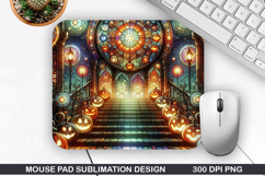 Pumpkin Mouse Pad, Halloween Mouse Pad PNG Design, Halloween Product Image 1