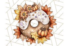 Fall Donut Clipart PNG, Autumn Donuts With Pumpkins Product Image 4