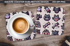 Halloween Coaster Sublimation, Halloween Coaster PNG Design Product Image 1