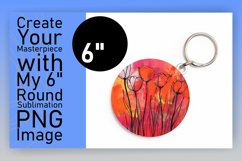 Floral Circle Round Keychain Design Vibrant PNG Product Image 1