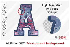 Pink Camo Alpha Set. Letters Numbers Clipart. Product Image 4