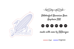 Oktoberfest Bavarian Beer Keychain SVG - Laser Cut File Product Image 2