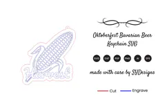 Oktoberfest Bavarian Beer Keychain SVG - Laser Cut File Product Image 2